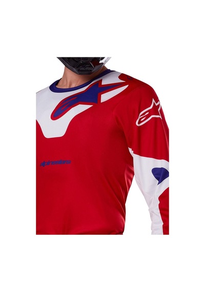 Alpinestars Racer Veil Kros Motosiklet Jerseyi Kırmızı Beyaz Mavi