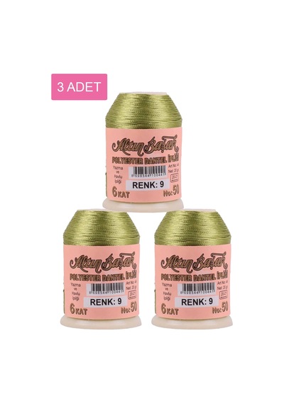 3 Adet Altınbaşak Oya Ve Dantel İpi 20 Gr - Royaleks - No: 009