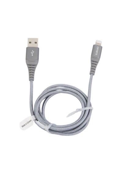 Omars MFI Sertifikalı USB to Lightning iPhone / Apple Uyumlu iPad  Hızlı Şarj ve Data Kablosu 1 Metre Gri