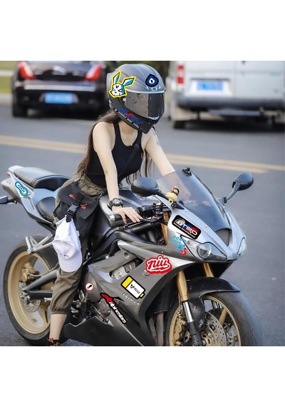 Araba, Motosiklet, Bisiklet, Kask Sponsor Sticker Seti, Çıkartma Etiketi A8050 Model Siyah