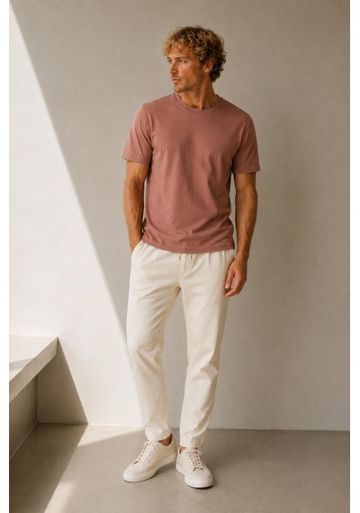 Alexandergardi Pamuklu Basic T-shirt Camel