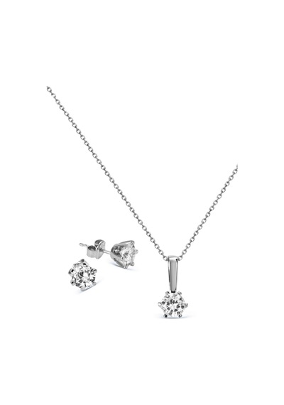 Argentum Concept 925 Ayar Gümüş Tek Taş Set - S014802