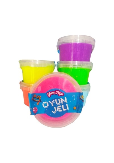 Slime Zıplayan Oyun Jeli Yuvarlak Kutu Polymer Slime Eğitici Oyun Seti 6'lı Set