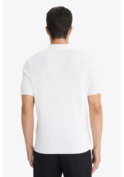 Defacto Standart Fit Polo Yaka Triko Kısa Kollu Tişört F4947ax25auer140 Ekru