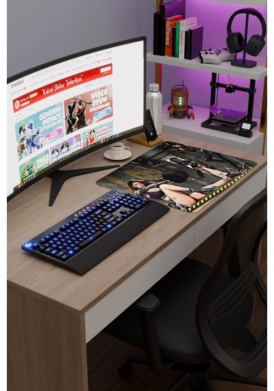 Kadın V2 48x40 Xl Gaming Kauçuk Kaymaz Taban Mouse Pad Fare Altlığı
