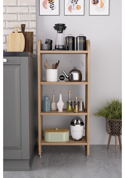 Alpaevmobilya Ahşap Oval 4 Raflı Açık Mutfak Dolabı Çok Amaçlı Organizer Raf Kahve Köşesi Standı Ve Ünitesi Atlantik Çam Alpaevmobilya Ahşap Oval 4 Raflı Açık Mutfak Dolabı Çok Amaçlı Organizer Raf Kahve Köşesi Standı Ve Ünitesi Atlantik Çam