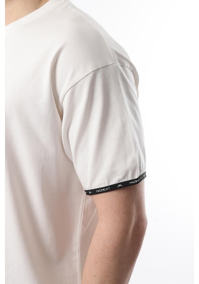 Madmext Ekru Basic Erkek Şort T-shirt Takımı E7307 Ekru