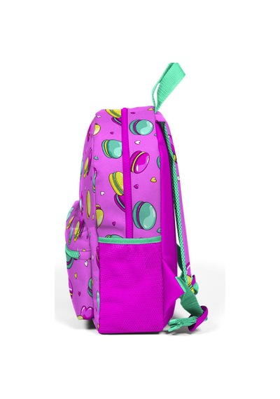 Coral High Kids Açık Pembe Su Yeşili Makaron Desenli İki Bölmeli Yuva Sırt Çantası 23325.