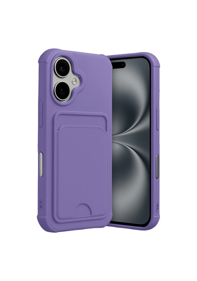 Apple Uyumlu iPhone 17 Uyumlu Kelvin Kartvizitli Silikon - Lila