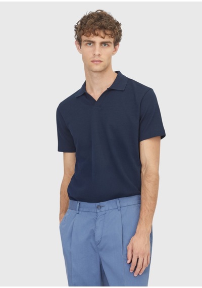 Ramsey Lacivert Fitilli %100 Pamuk T-shirt