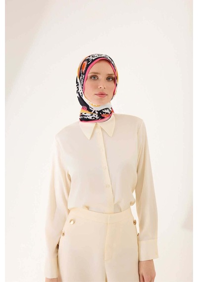 Imannoor Hayat Siyah-sarı Floş Viskon Şal 70x210 Siyah-Sarı