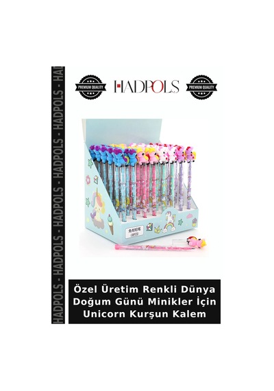 Özel Üretim Renkli Dünya Doğum Günü Minikler İçin Unicorn Kurşun Kalem