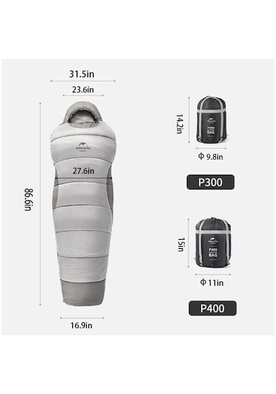 Naturehike P300 Penguın Uyku Tulumu -4 Derece Gri