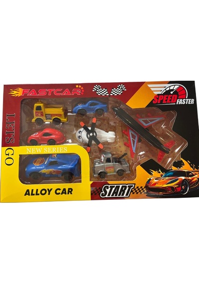Fast Car Arabalar Uçak Ve Helikopter Plastik Oyuncak Seti Çok Renkli