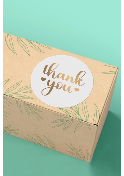 Thank You Altın Yaldızlı Sticker 3x3cm St2279 Çok Renkli