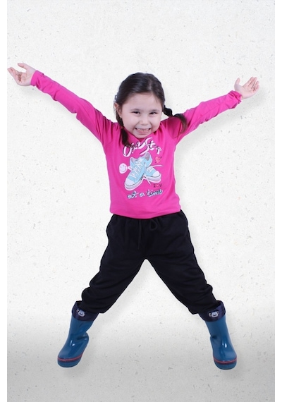 Fyk Kids Kız Çocuk Alt-üst Uzun Kollu Takım Pembe2 Pembe