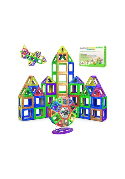 Desire Deluxe Manyetik Blok Seti Stem & Montessori Eğitim Seti Okul Öncesi Ve İlkokul Çocukları İçin Sınırsız Yaratıcılık Bpa İçermez 3+ Yaş 94 Parça