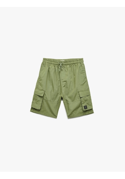 Koton Pamuklu Kargo Cepli Gabardin Şort Haki 5skb40223tw Haki