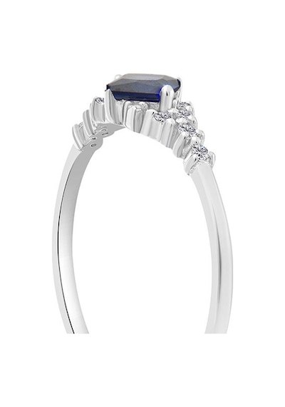 0.25 Karat Safir Pırlanta Yüzük - Hrd Sertifikalı Beyaz Altın