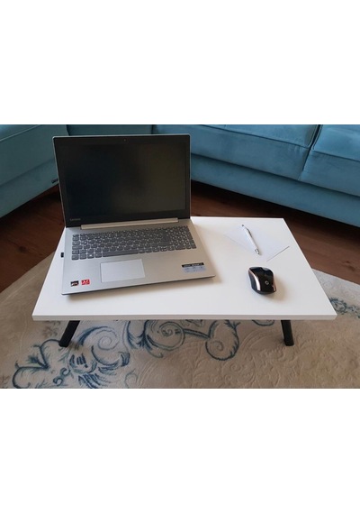 Elfin Laptop Sehpası Bilgisayar Sehpası Sofra Sehpası Beyaz 40X70 Beyaz