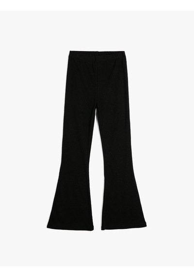 Koton Basic İspanyol Paça Pantolon Beli Lastikli Siyah 4wkg40029ak Siyah Koton Basic İspanyol Paça Pantolon Beli Lastikli Siyah 4wkg40029ak Siyah