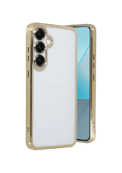 Samsung Samsung Uyumlu Galaxy S25 Kılıf Razer Lensli Silikon - Gold