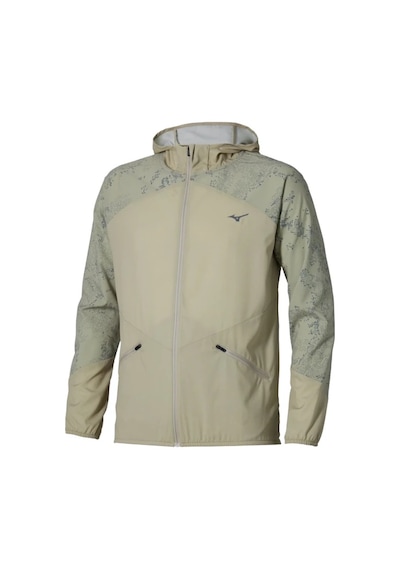 Mizuno Active Alpha Hooded Jacket Erkek Kapüşonlu Yağmurluk Bej Çok Renkli