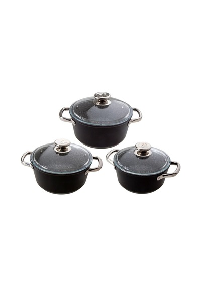 Jumbo Darci Black 3'lü Midi Tencere Seti 0462