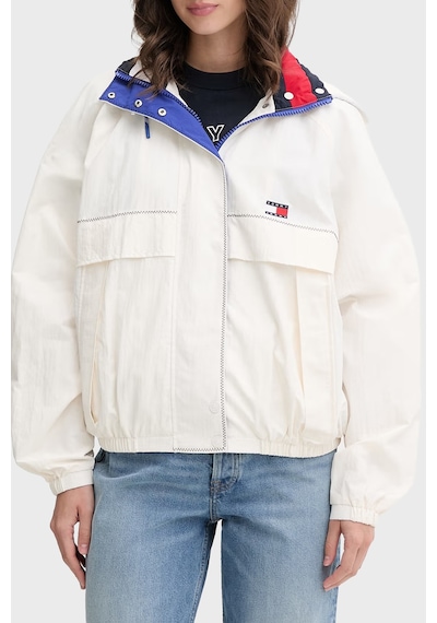 Tommy Jeans Kapüşonlu Yaka Fermuarlı Mont Kadın Mont Dw0dw22915 Ybh Beyaz