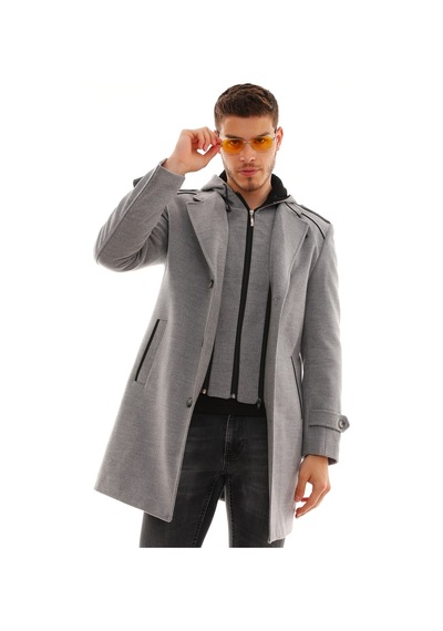 Plt8401 Dewberry Erkek Palto-gri Gri