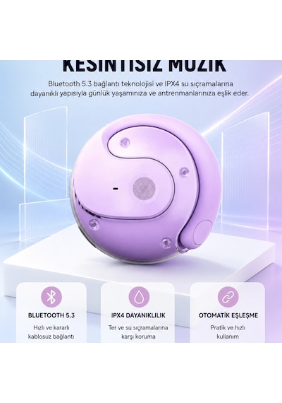 S05 Kablosuz Kulaklık Bluetooth 5.3 Ipx4 Su Geçirmez Stereo Ses Otomatik Bağlantı Yeni Nesil 00