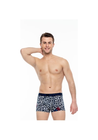 U.S. Polo Assn. - Erkek Sarı - Baskılı- Lacivert 3 Lü Boxer-Sarı - Baskılı- Lacivert