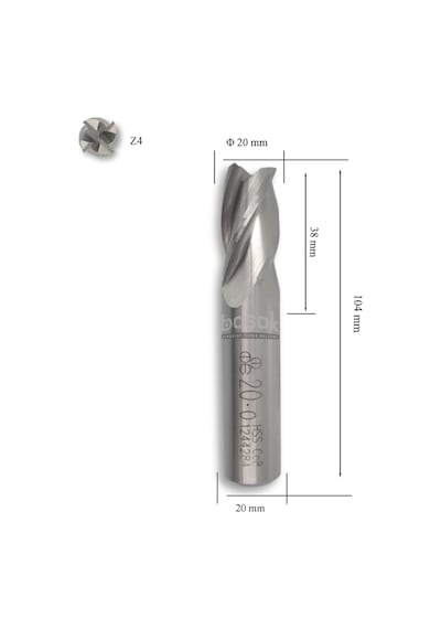 Mte 20 Mm Parmak Freze Hss-co8 Dın 844/b-n