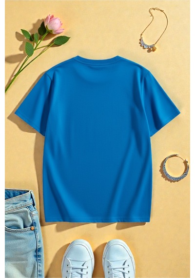 Uyguntarz Unisex Active Baskılı Tasarım Tshirt Mavi