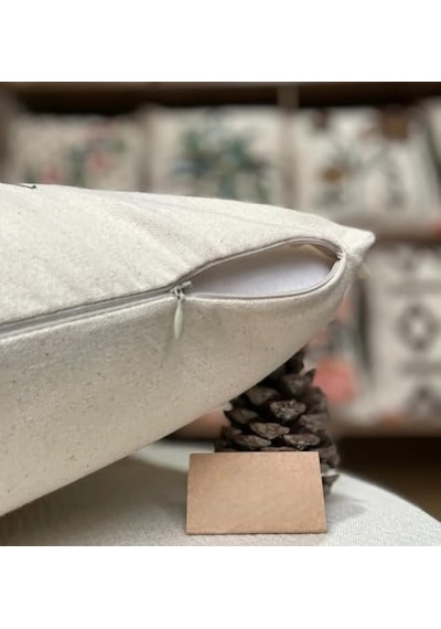 2 Adet 40x40 Cm Punch Papatya Desenli Gizli Fermuarlı Kırlent Kılıfı Dekoratif Yastık Kılıfı Salon Oturma Odası Kırlent Seti Diğer