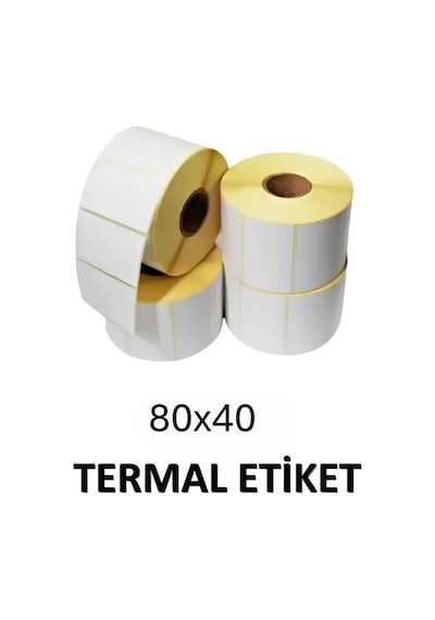80x40 Termal Etiket 1000 Sarım 1 Rulo En 80 Boy 40