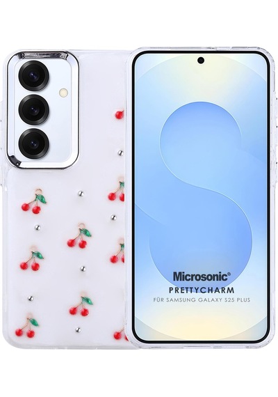 Microsonic Samsung Galaxy Uyumlu S25 Plus Kılıf Prettycharm Cherry -