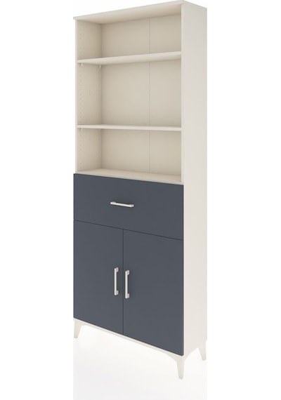 Arges Dolap 4 Raflı Tek Çekmeceli 2 Kapaklı 88x30x221 Aytaşı-antrasit Aytası