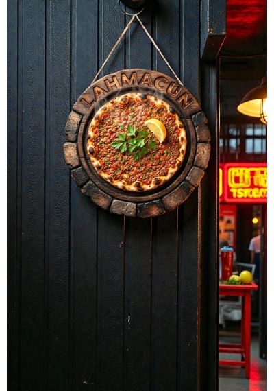 Kebapçı Ve Restoranlar İçin Dekoratif Lahmacun Duvar Kapı Süsü, Askılı Model