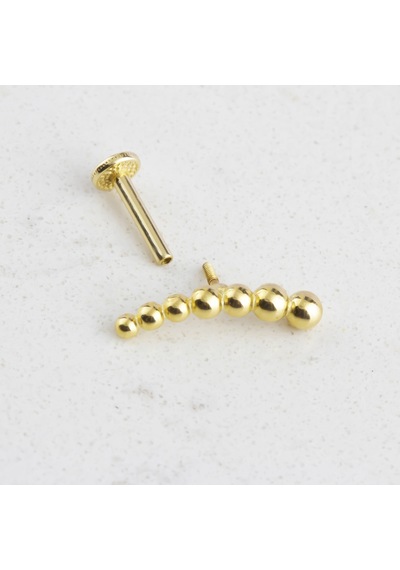 Glorria Altın Toplu Tragus Piercing Çok Renkli