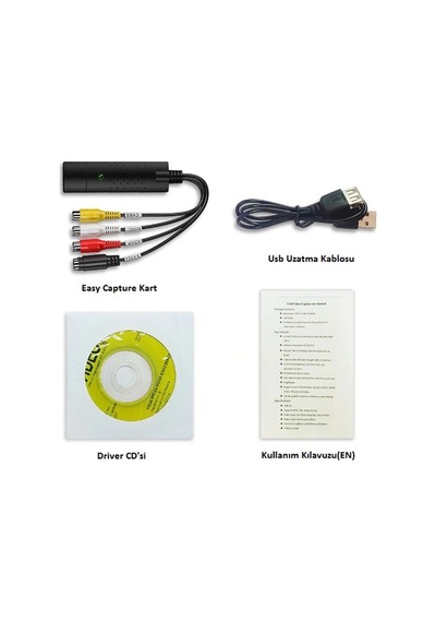 Easycap Usb Capture Kayıt Kartı Kamera Uydu Çevirici Dönüştürücü