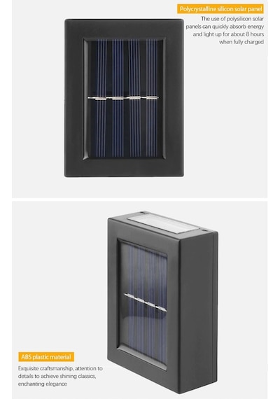 Duvar Aydınlatması-Çift Taraflı Solar Aydınlatma-Gün Işığı-2 Adet
