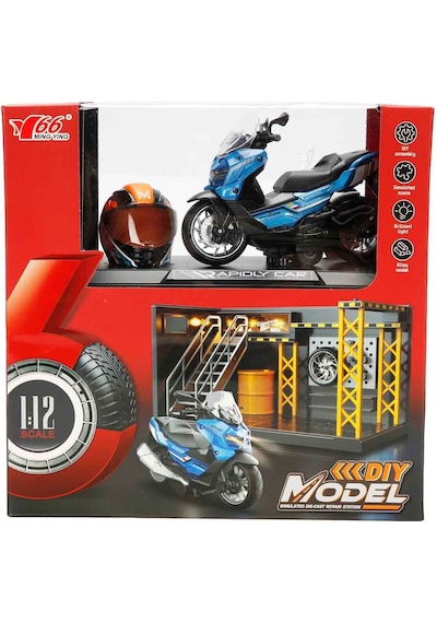 5839 Sun-myg-motosiklet 1 12 Bmw Kasklı Figür Pb.3r Ses Işık Çok Renkli