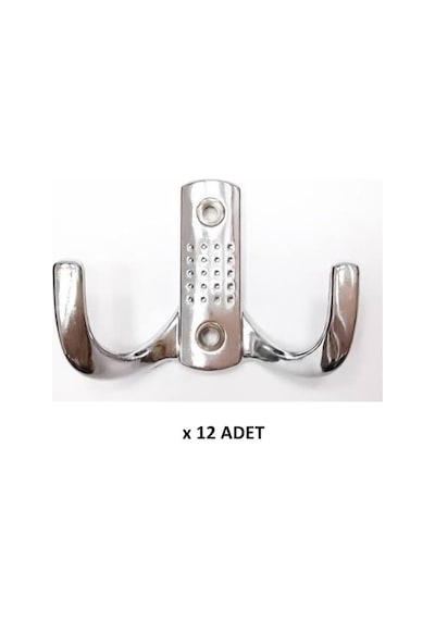Kenzlife Elbise Banyo Askılığı Krom Metal Askı Askılık 12 Adet Siyah