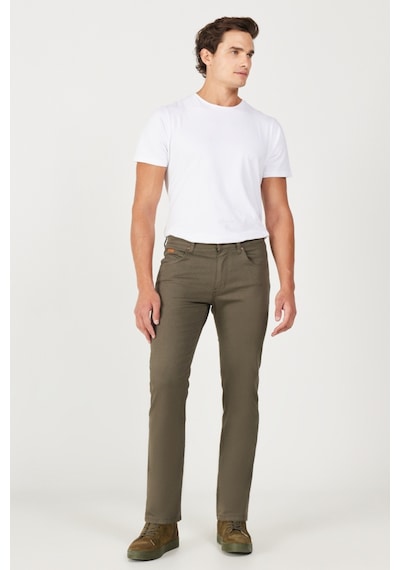 Wrangler Arizona Straight Fit Düz Kesim Normal Bel Düz Paça Esnek Haki Erkek Pantolon W211842801 Haki