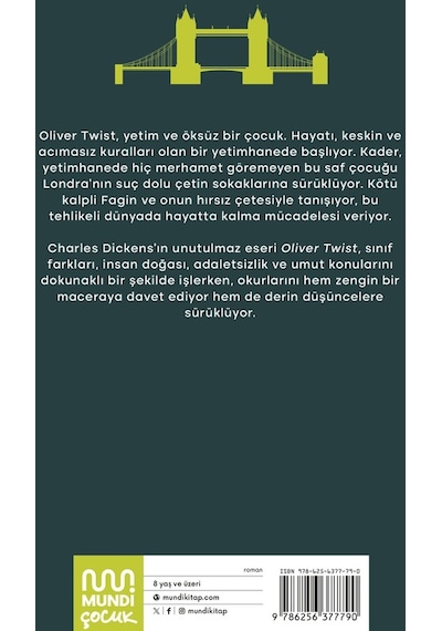 Oliver Twist - Çocuk Klasikleri - Kısaltılmış Metin - Charles Dickens - Mundi