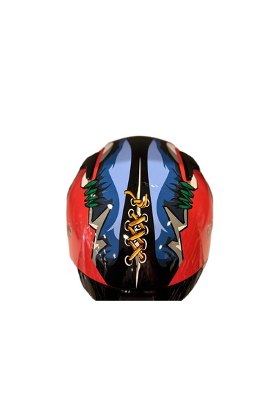 Shiro Katana Sv Psyco Kapalı Kask Bordo - Turuncu