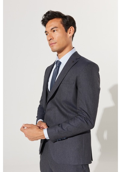 Ac&Co / Altınyıldız Classics Erkek Lacı Grı Slim Fit Dar Kesim Mono Yaka Desenli Yünlü Yelekli Takım Elbise Lacı Grı Lacivert - Gri Ac&Co / Altınyıldız Classics Erkek Lacı Grı Slim Fit Dar Kesim Mono Yaka Desenli Yünlü Yelekli Takım Elbise Lacı Grı Lacivert - Gri