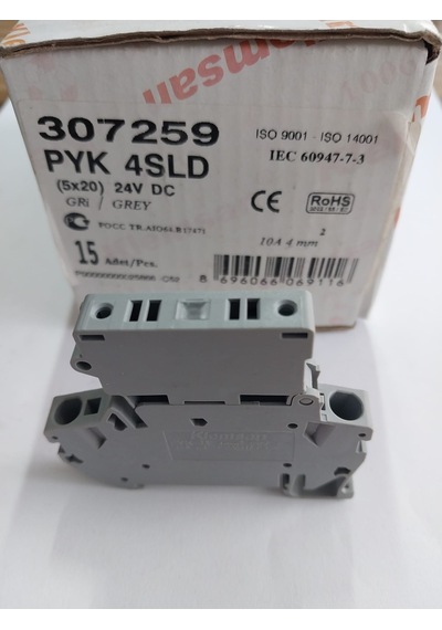 Klemsan 4mm2, PratikYay bağlantılı, klemens.Gri.