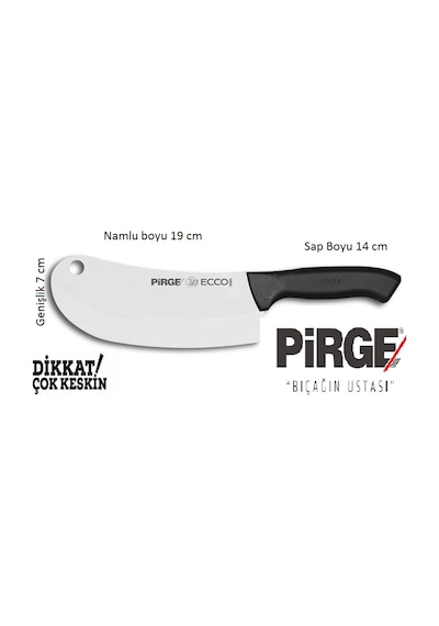 Bursa Pirge Ecco Sebze Meyve Soğan Bıçak Satırı Zırh 19 CM 38060 Fabrika Ayarı Siyah